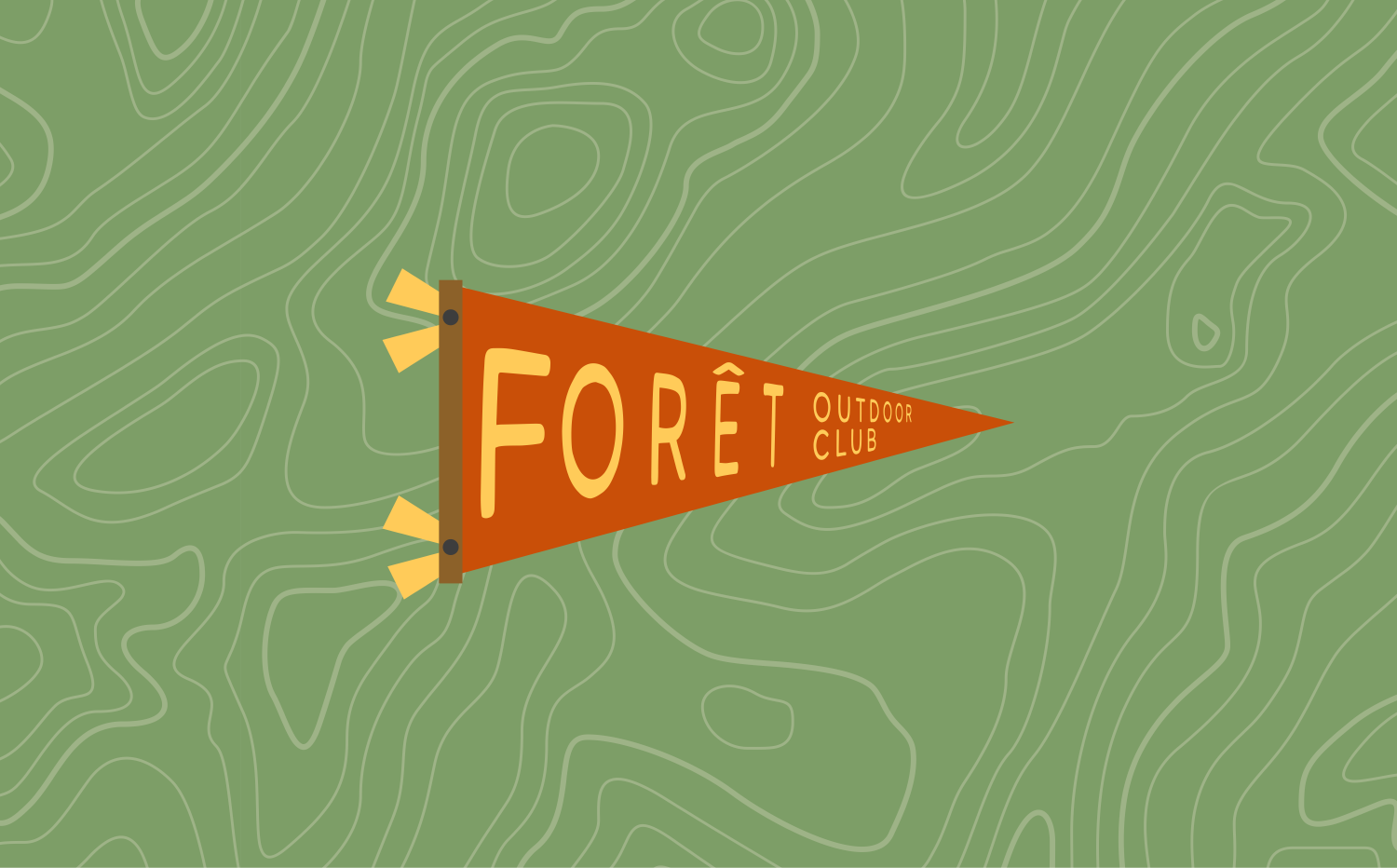 A forêt outdoor club flag illustration.